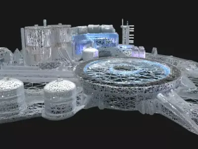 Sci-Fi Industrial Platform  Environment Asset Low-poly 3D model