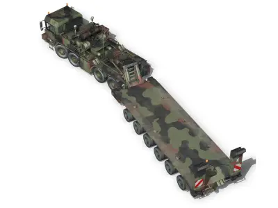 Faun STL-56 - Heavy Duty Tractor with 52 ton Semi-Trailer 3D model