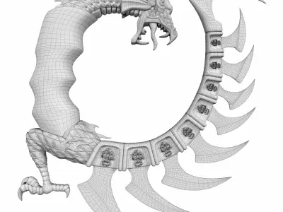 Fantasy Master FM-571 Fantasy Dragon Show Blade with Stand 3D model