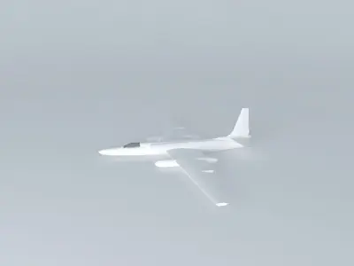 U2 airplane flying in sky 3D model