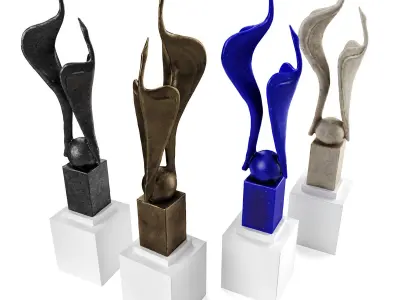 Cranes modern sculpture 3D model