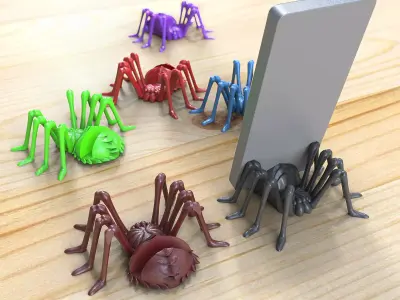 Spider phone holder 3D print model