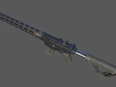 Carbine M4A1 Assault Rifle MK18 Low-poly 3D model