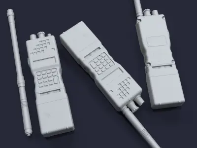 Transmitter three military radios Low-poly 3D model