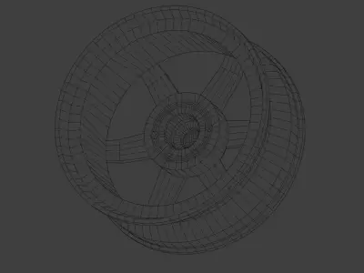 Car Rim with 6 Spokes Low-poly 3D model