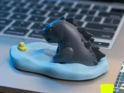Godzilla Chubby - Chasing The Duck Free 3D print model
