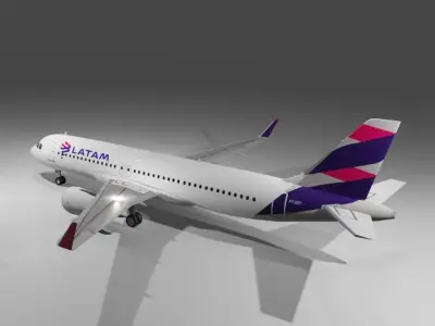 Latam Airbus a320neo 3d model Low-poly 3D model