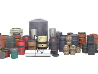 Barrels and containers 1-18 scale Kenner Hasbro 3D Model Pack purchase