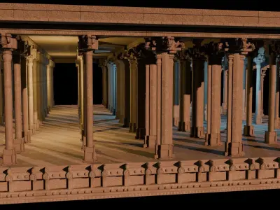 south indian Dravidian temple architecture 3D model