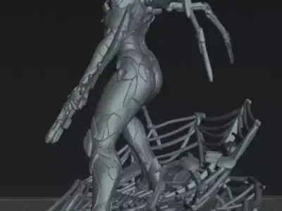 Cyber Widow Assassin Futuristic Spider Warrior STL 3D print model