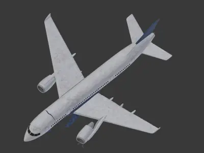  Generic Wrecked Airliner - Plane - Airplane -- LowPoly Low-poly 3D model