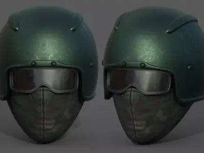 Helmet scifi futuristic military combat soldier armor  Low-poly 3D model