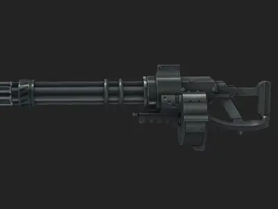 EVA Gatling gun hand-painted low poly Low-poly 3D model