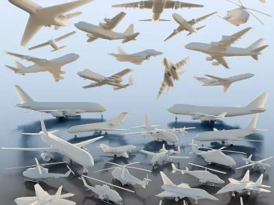 Paper Aircrafts Low-poly 3D model