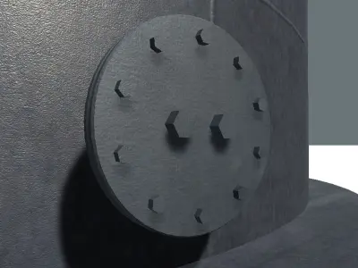 Vertical steel tank 3D model