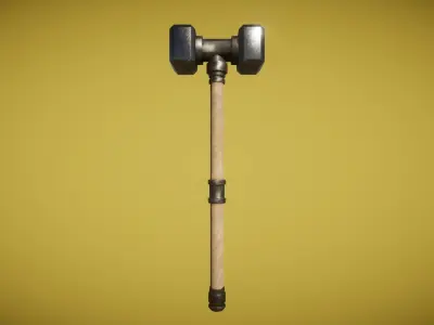 Real World - Medieval Hammers Low-poly 3D model