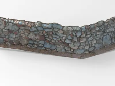 Rock Wall - Game Ready 3D Model - 8K Textures Low-poly 3D model