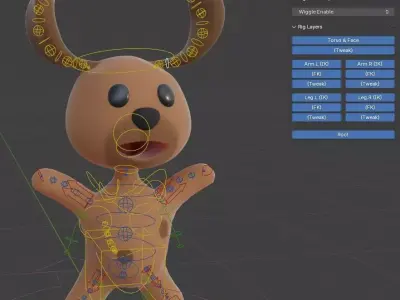 Cartoon Dog 3D Blender Rig 3D model