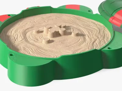Open Ninja Turtle Sandbox with Sculpted Sand 3D model