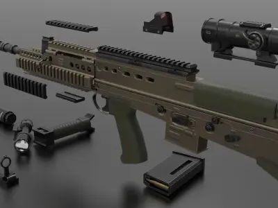 SA80 L85A2 Weapon Fps-Tps Low-poly 3D model