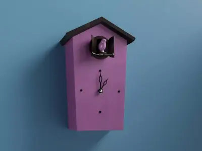Wall Clock - Decoration Bird Wood Box 3D model