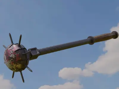 bludgeon mace medieval blunt weapon weapon Low-poly 3D model