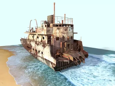 Half  Ship Wreck 3D model