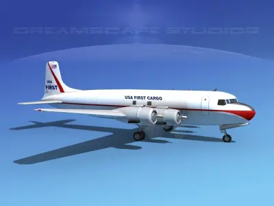 Douglas DC-6 USA First Cargo 3D model