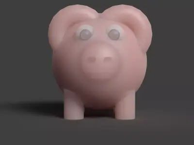 piggy bank Low-poly 3D model