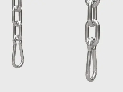 Chain 3D Model sterling silver stud earrings 3D model