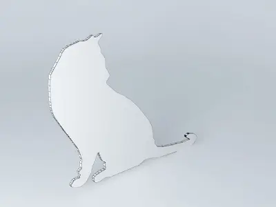cat wall decor wall cutout cat cat panel Free 3D model