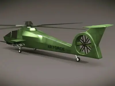 Army helicopter concept Low-poly 3D model