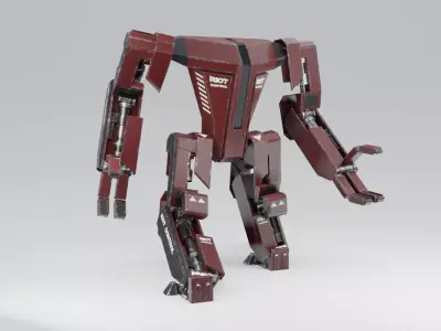 Futuristic Sci-fi Robot Low-poly 3D model