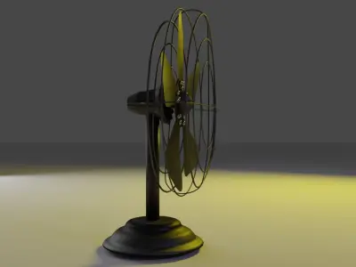 Antique retro-industrial fan sculpture 3D model