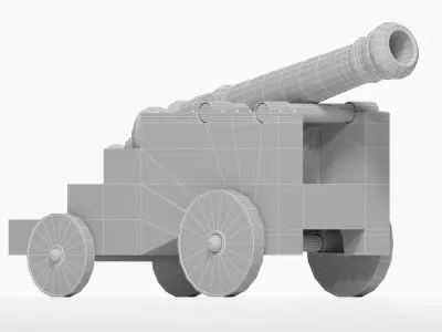 Medieval cannon Free low-poly 3D model