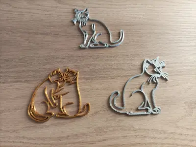 cat silhouettes for decoration Free 3D print model