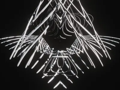 Abstract Statue 4Lines 3D model