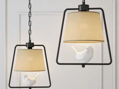 Suspended lamp provence bird pendant geometri 3D model