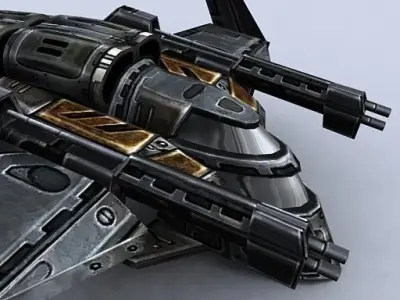 3DRT - Sci-Fi Gunship 5  Low-poly 3D model