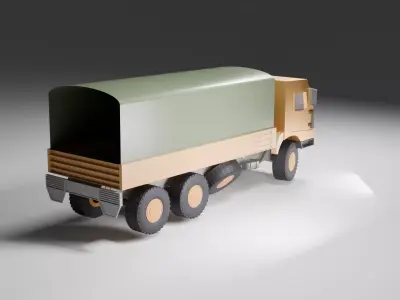  low poly military truck Low-poly 3D model