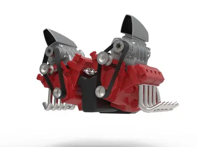 Double engine V8 version 2 3D model
