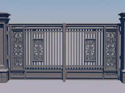 Modern Sliding Garage Gate Minimalist 3D print model