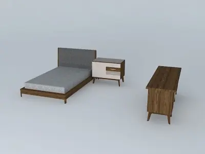 Bedroom set living room furniture Free 3D model
