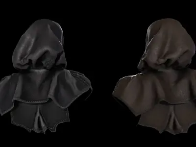 medieval hood cloak pack Low-poly 3D model