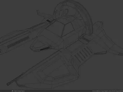 Space Fighter - The protector of the galaxy Low-poly 3D model