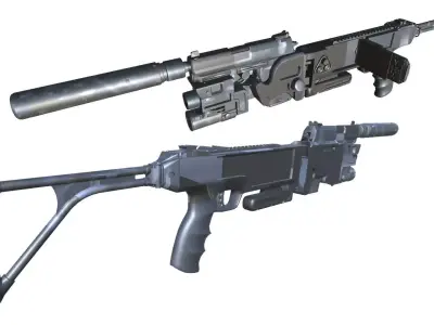 41-Cornershot-USP-gun model 3d game ready model  Low-poly 3D model