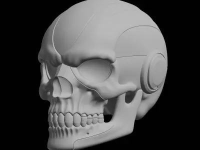 Cyber Skull Bust 3D print model