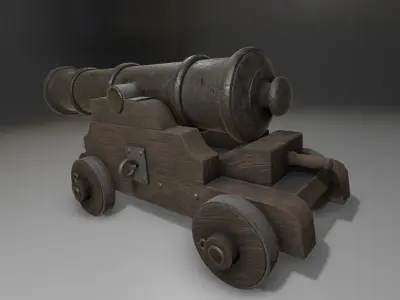 Pirate cannon Low-poly 3D model