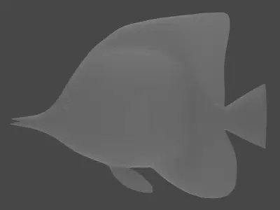 Butterfly Fish Low-poly 3D model