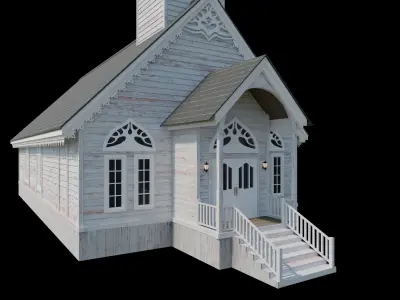 Small wood Church 3D model